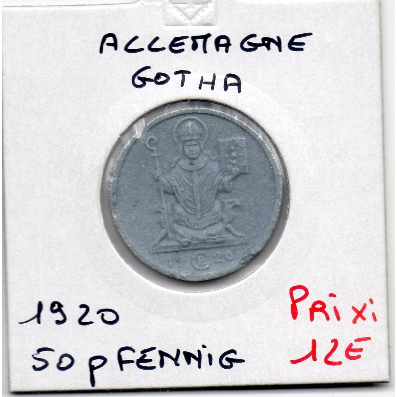 Gotha 50 pfennig porcelaine 1920 TTB KM - pièce de monnaie