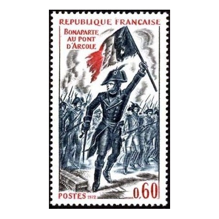 Timbre France Yvert No 1730 Bonaparte au pont d'Arcole