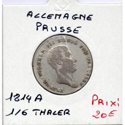 Prusse 1/6 reichsthaler 1814 TTB KM 385 pièce de monnaie