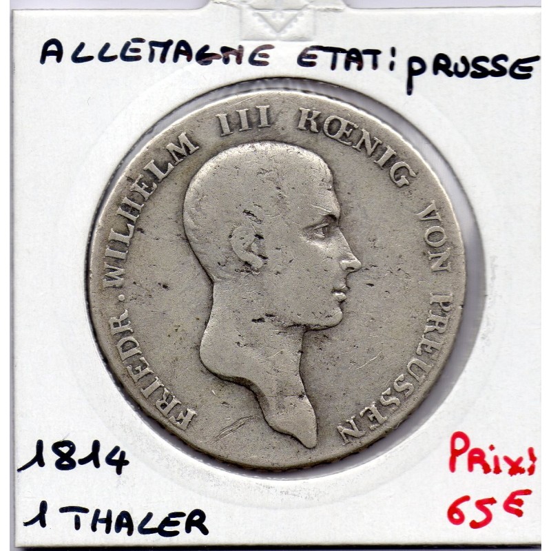 Prusse 1 reichsthaler 1814 TB KM 387 pièce de monnaie