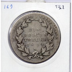 Prusse 1 reichsthaler 1814 TB KM 387 pièce de monnaie