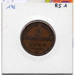 Prusse 3 pfennig 1868 C TTB KM 482 pièce de monnaie