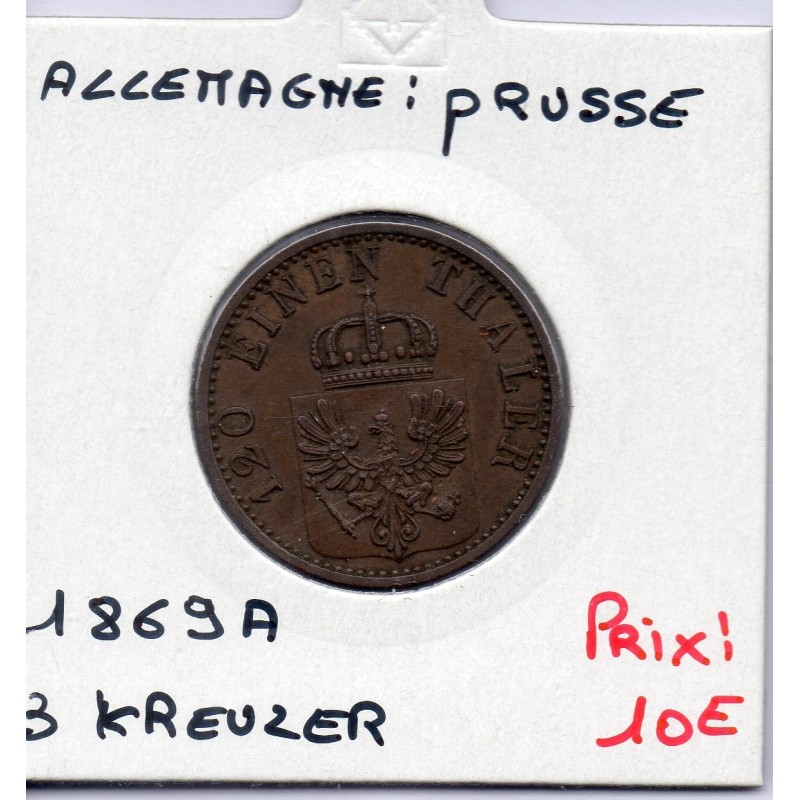 Prusse 3 pfennig 1869 A Sup- KM 482 pièce de monnaie