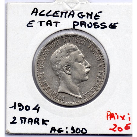 Prusse 2 mark 1904 A TTB KM 522 pièce de monnaie