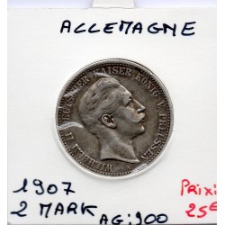 Prusse 2 mark 1907 A TTB+ KM 522 pièce de monnaie
