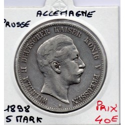 Prusse 5 mark 1898 A TTB- KM 523 pièce de monnaie