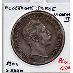 Prusse 5 mark 1900 A TTB KM 523 pièce de monnaie