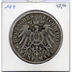 Prusse 5 mark 1904 A TB+ KM 523 pièce de monnaie