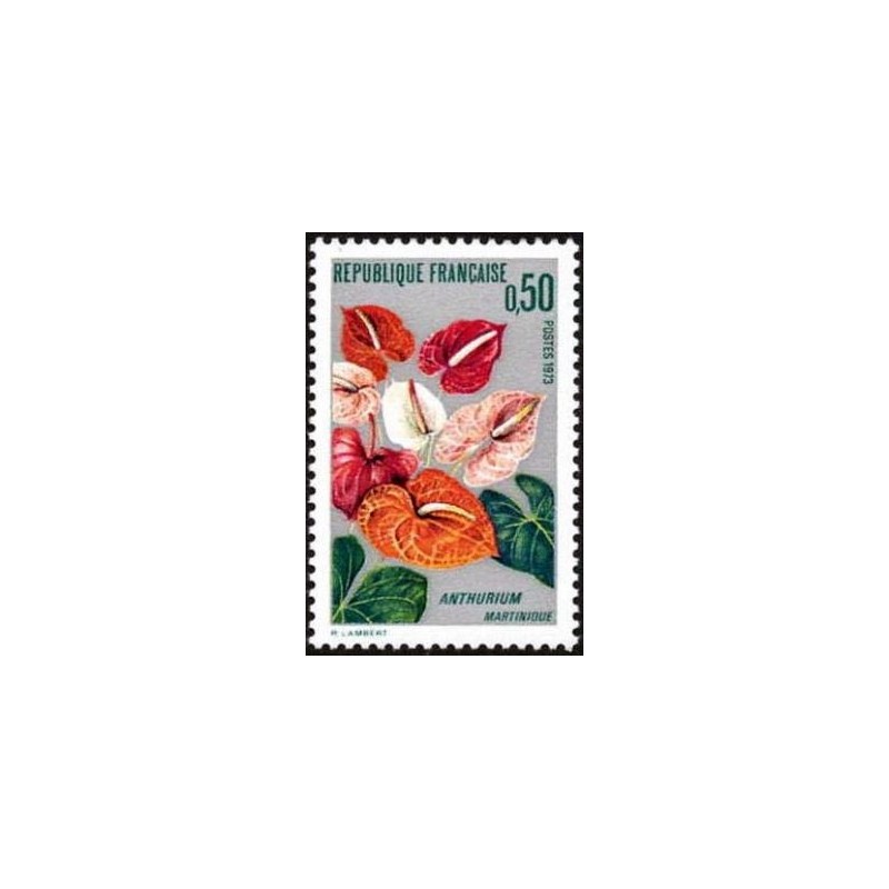 Timbre France Yvert No 1738 L'Anthurium de la Martinique