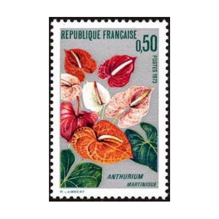 Timbre France Yvert No 1738 L'Anthurium de la Martinique