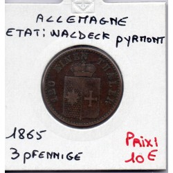 Waldeck Pyrmont 3 pfennig 1855 TTB KM 171 pièce de monnaie