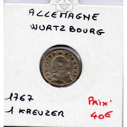 Wurtzbourg 1 kreuzer 1767 Sup KM 397 pièce de monnaie