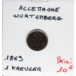 Wurtemberg 1 kreuzer 1869 TTB KM 612 pièce de monnaie