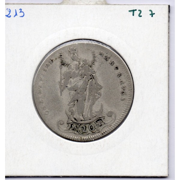 Wurtzbourg 20 kreuzer 1763 TB+ KM 358 pièce de monnaie