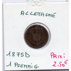 Allemagne 1 pfennig 1875 D TB KM 1 pièce de monnaie