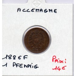 Allemagne 1 pfennig 1886 F TTB+ KM 1 pièce de monnaie