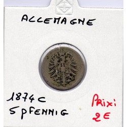 Allemagne 5 pfennig 1874 C TB+ KM 3 pièce de monnaie
