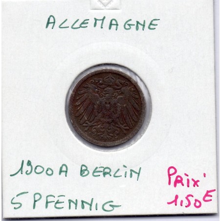 Allemagne 5 pfennig 1900 A TB KM 11 pièce de monnaie