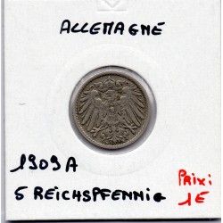 Allemagne 5 pfennig 1909 A TTB KM 11 pièce de monnaie