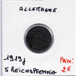 Allemagne 5 pfennig 1919 J TTB KM 19 pièce de monnaie