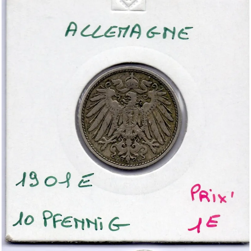 Allemagne 10 pfennig 1901 E, TTB KM 12 pièce de monnaie Allemagne 10 pfennig 1901 E, TTB KM 12 pièce de monnaie