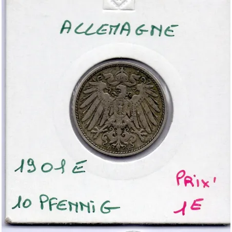 Allemagne 10 pfennig 1901 E, TTB KM 12 pièce de monnaie