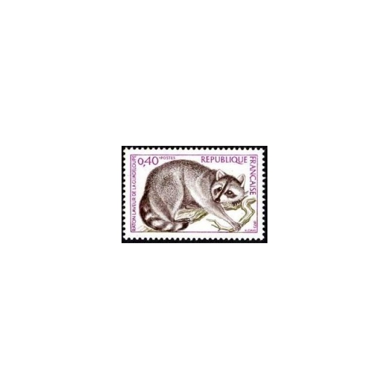 Timbre France Yvert No 1754 Raton laveur de la Guadeloupe