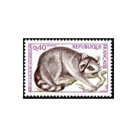 Timbre France Yvert No 1754 Raton laveur de la Guadeloupe