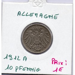 Allemagne 10 pfennig 1912 A, TTB KM 12 pièce de monnaie