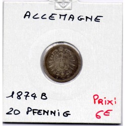 Allemagne 20 pfennig 1874 B, TB+ KM 5 pièce de monnaie