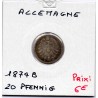 Allemagne 20 pfennig 1874 B, TB+ KM 5 pièce de monnaie