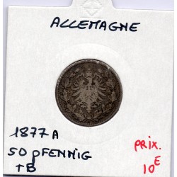 Allemagne 50 pfennig 1877 A, TB KM 8 pièce de monnaie