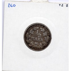 Allemagne 1/2 mark 1906 D, TB+ KM 17 pièce de monnaie