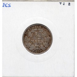 Allemagne 1/2 mark 1914 A, TTB+ KM 17 pièce de monnaie