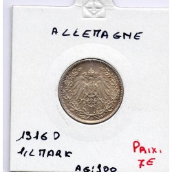 Allemagne 1/2 mark 1916 D, SPL KM 17 pièce de monnaie