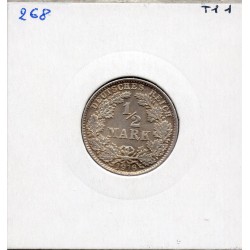 Allemagne 1/2 mark 1916 D, SPL KM 17 pièce de monnaie