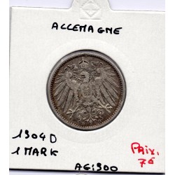 Allemagne 1 mark 1904 D, TTB KM 14 pièce de monnaie