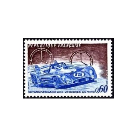 Timbre France Yvert No 1761 24 heures du Mans, 50e anniversaire