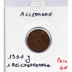 Allemagne 1 reichspfennig 1937 J, TTB KM 89 pièce de monnaie