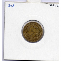 Allemagne 5 reichspfennig 1925 J, TB KM 39 pièce de monnaie