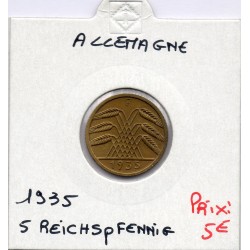 Allemagne 5 reichspfennig 1935 F, Sup KM 39 pièce de monnaie
