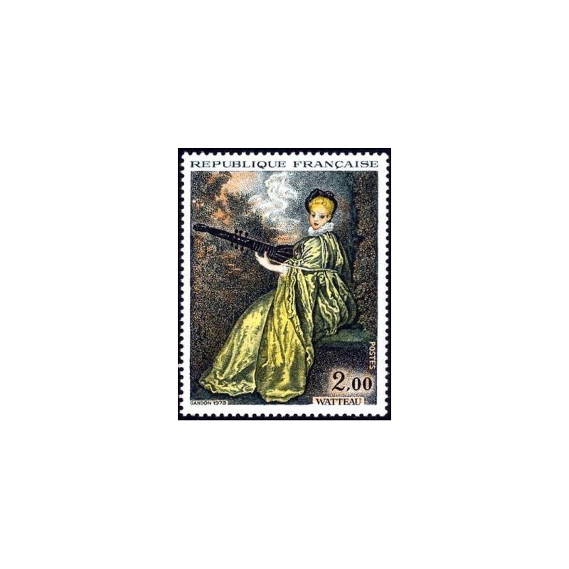 Timbre France Yvert No 1765 Watteau "La Finette"