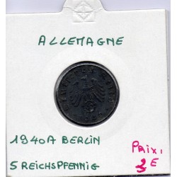 Allemagne 5 reichspfennig 1940 A, TTB KM 100 pièce de monnaie