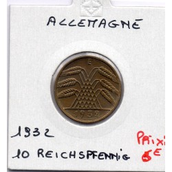 Allemagne 10 reichspfennig 1932 E, TTB KM 40 pièce de monnaie