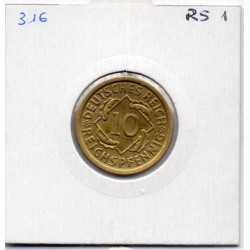 Allemagne 10 reichspfennig 1932 F, TTB KM 40 pièce de monnaie