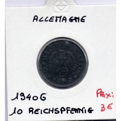 Allemagne 10 reichspfennig 1940 G, TTB+ KM 101 pièce de monnaie