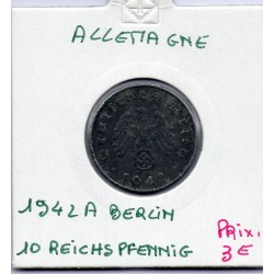 Allemagne 10 reichspfennig 1942 A, TTB KM 101 pièce de monnaie
