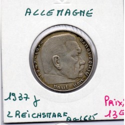 Allemagne 2 reichsmark 1937 J, TTB KM 93 pièce de monnaie