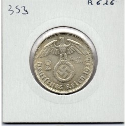 Allemagne 2 reichsmark 1938 B, TTB KM 93 pièce de monnaie