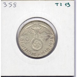 Allemagne 2 reichsmark 1938 J, TTB KM 93 pièce de monnaie
